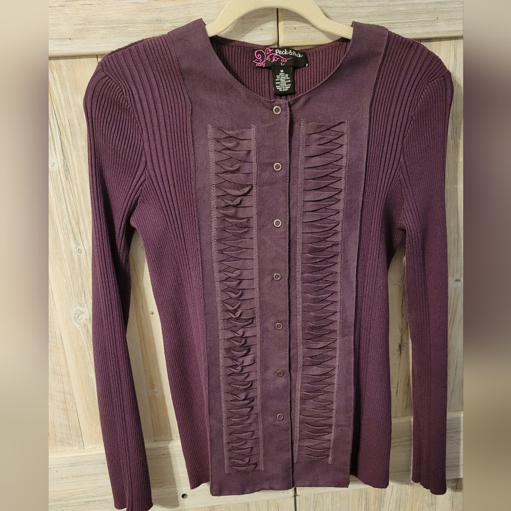 Sweater with suede like inlay - M